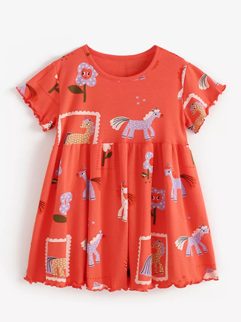 Children's Cartoon Horse Print Casual Dress, image 2