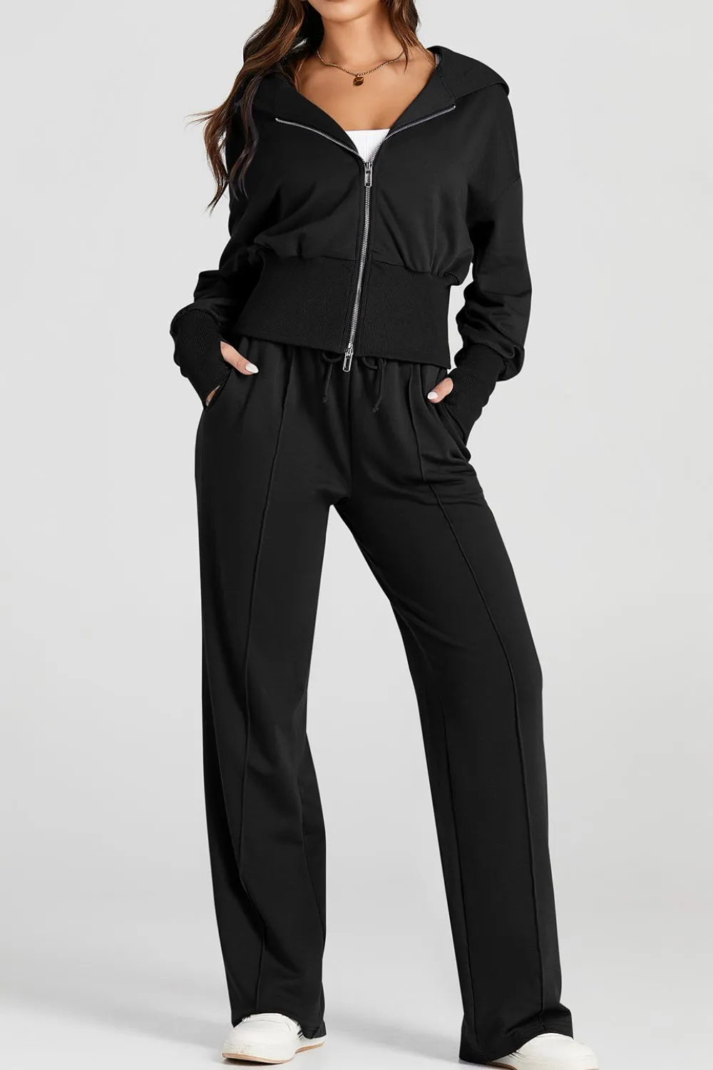 Zip-Up Hoodie and Pants Active Set, image 3