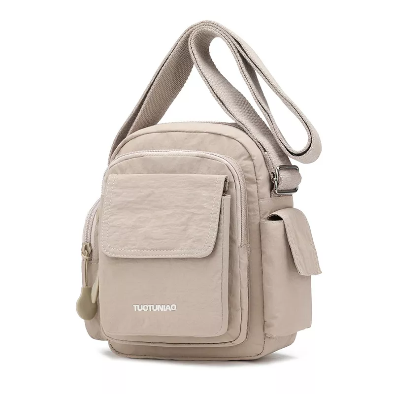 Multi-Pocket Lightweight Nylon Crossbody Bag, image 4