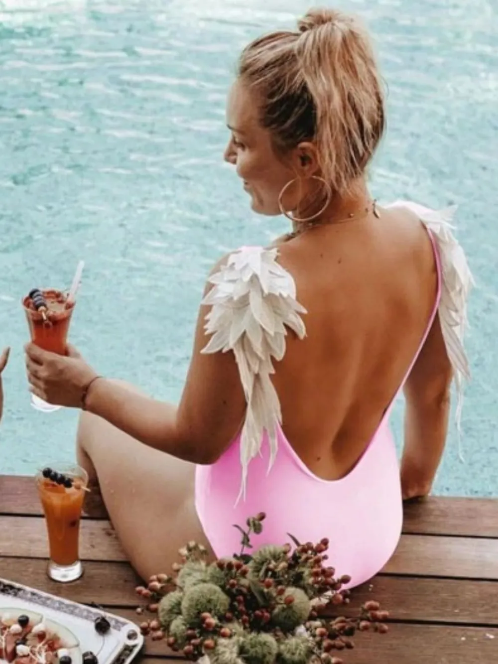 Backless Wide Strap Parent-Child Swimwear, image 5