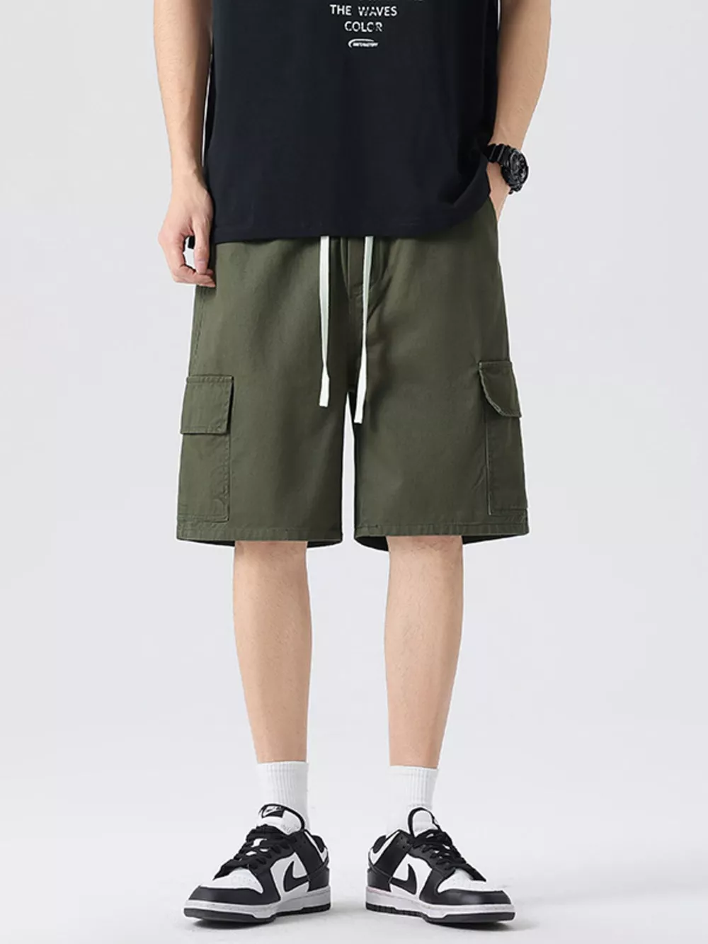Men's Full Size Drawstring Loose Fit Shorts Plus Size, image 3