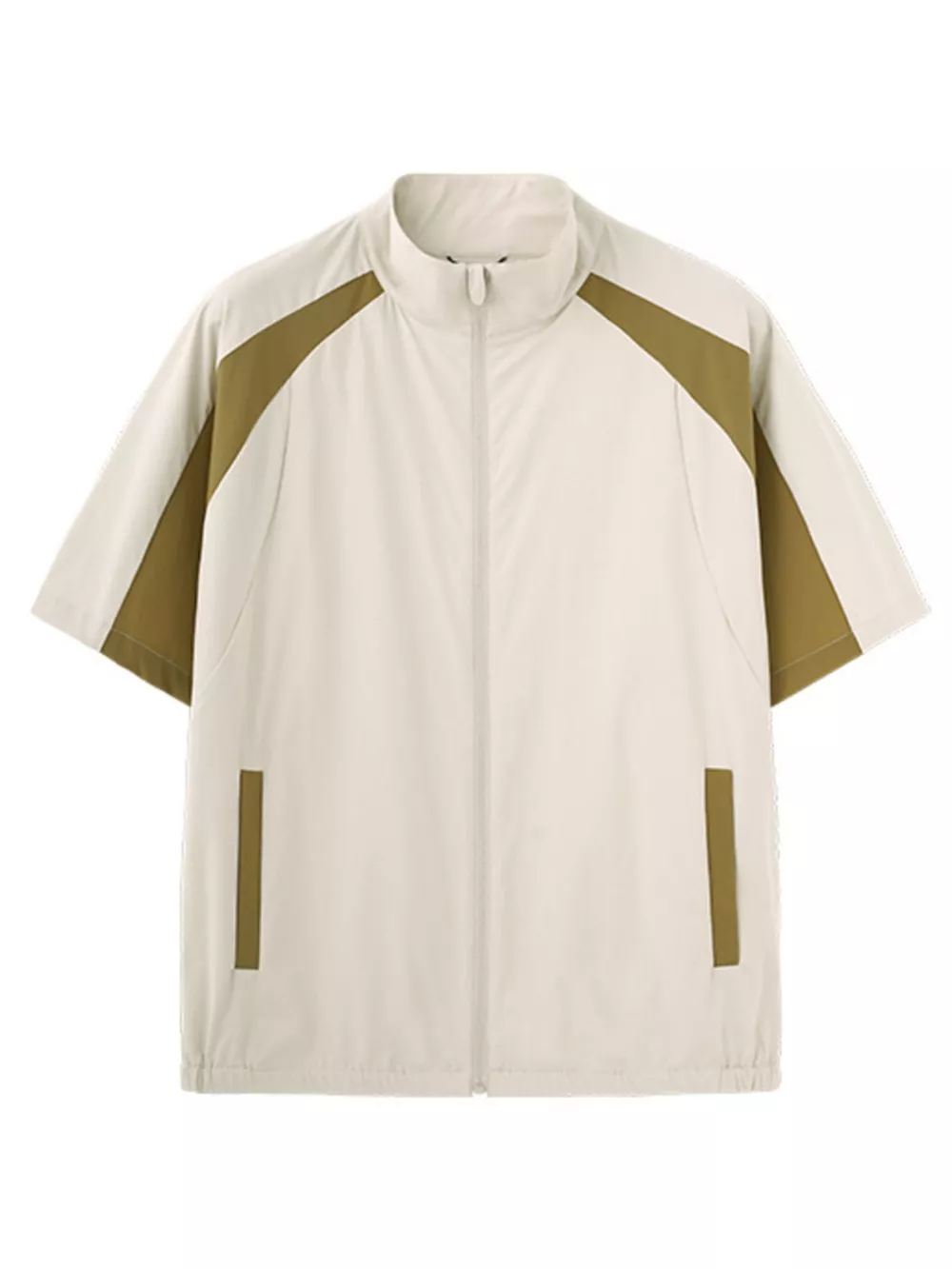 Men's Color Block Zip Up Short Sleeve Jacket, image 3