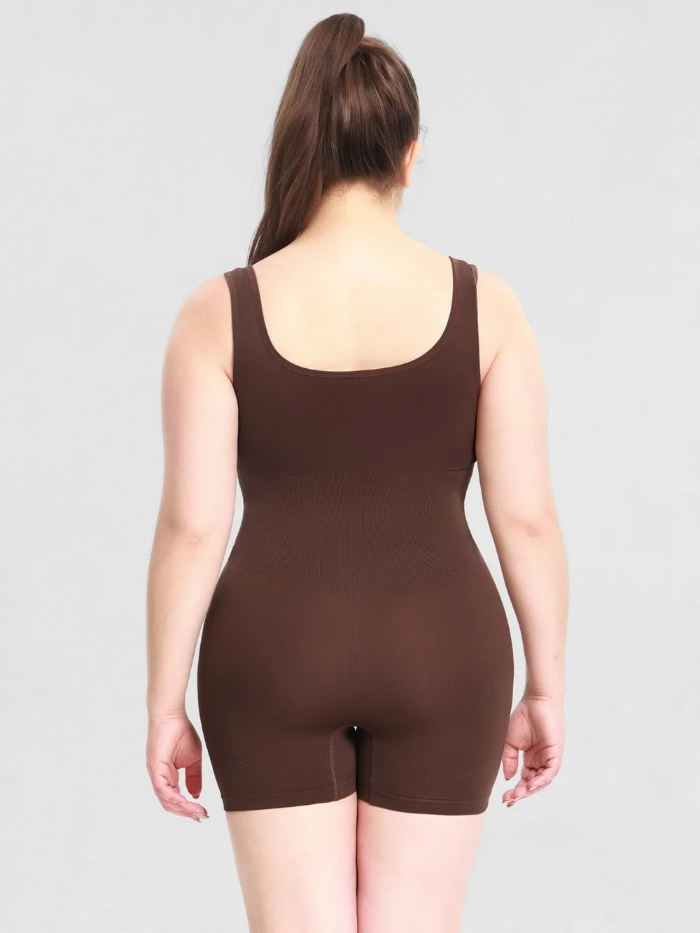 Scoop Neck Wide Strap Shaping Romper, image 3