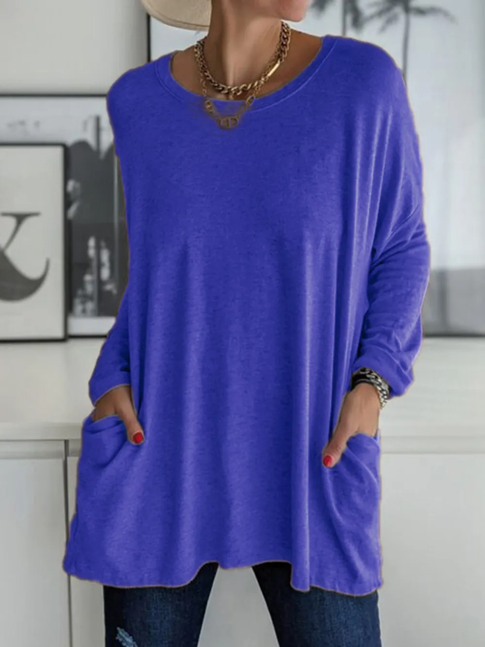 Full Size Round Neck Long Sleeve T-Shirt, image 17