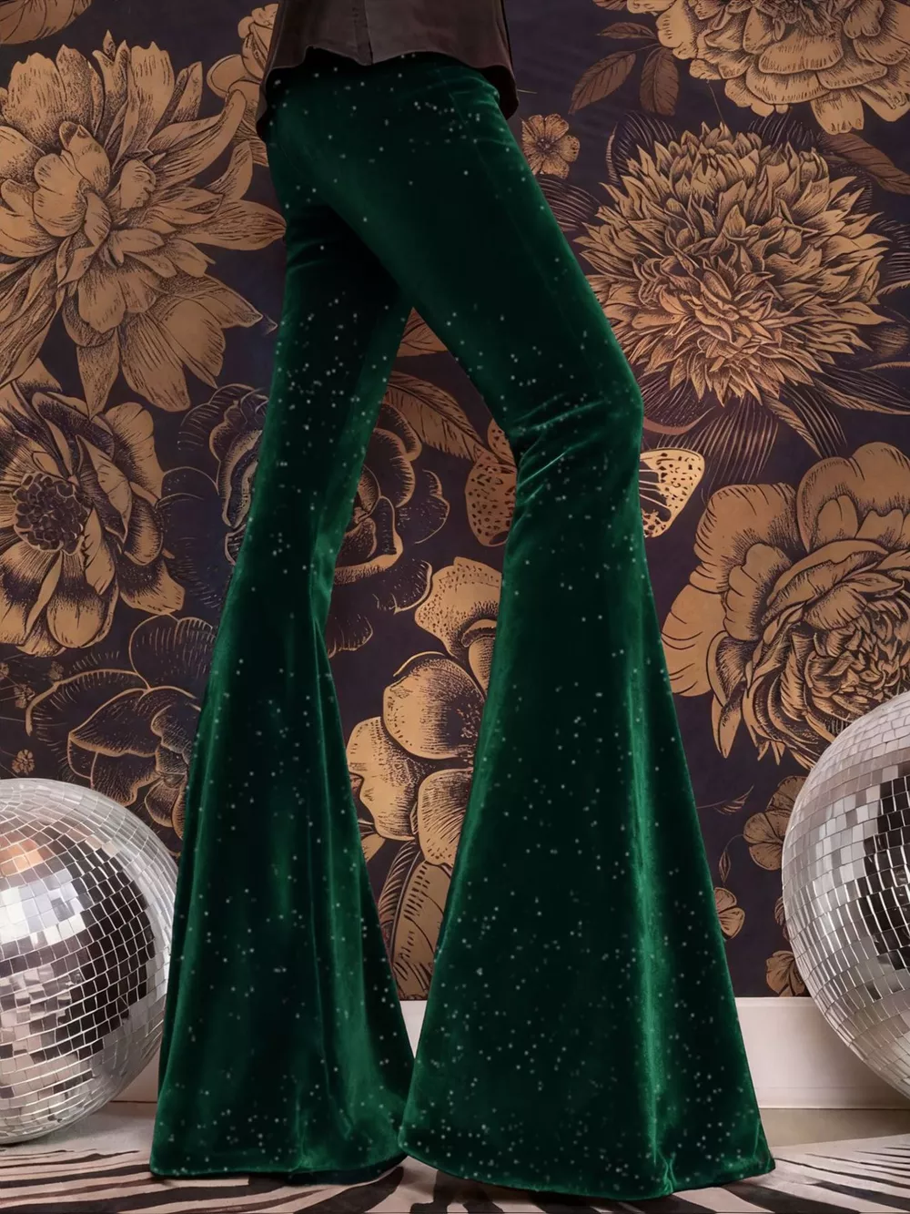 Velvet High Waist Flared Pants, image 4
