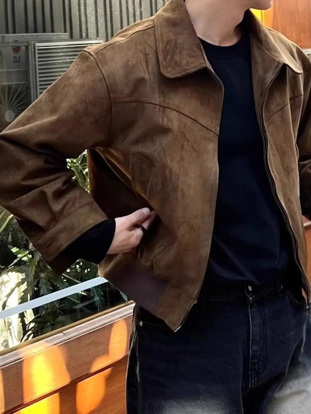 Men's Plus Size Zip Up Long Sleeve Jacket, image 5