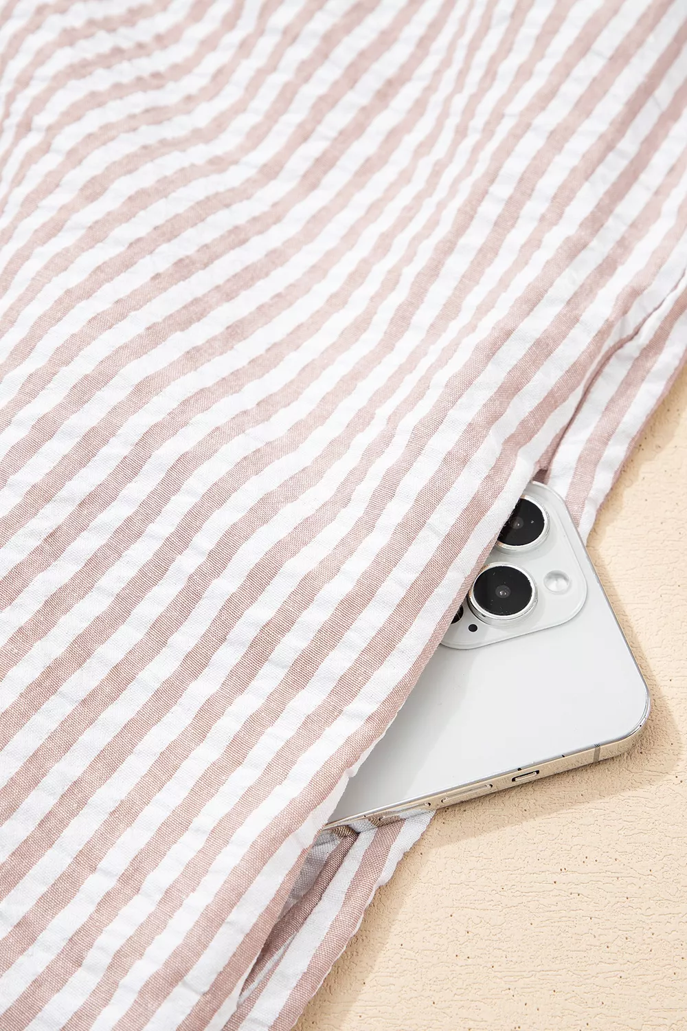 Stripe Frilled Collar Half Sleeve Shirt Dress, image 12