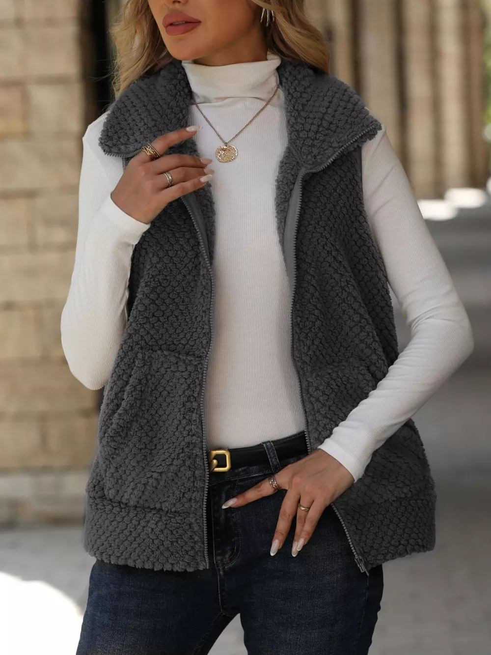 Zip-Up Vest Coat, image 9