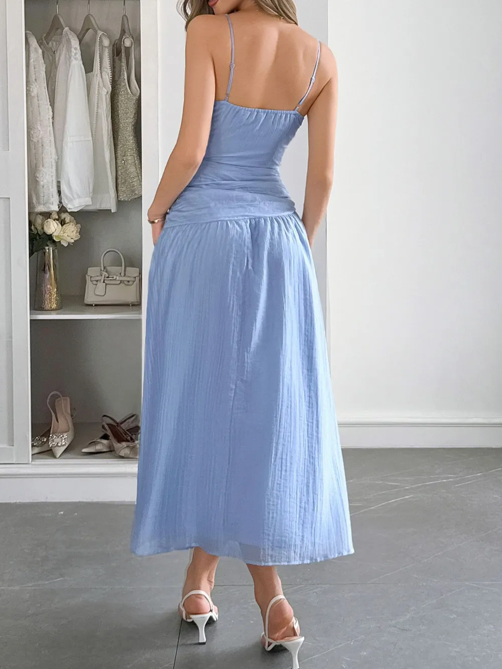 Cutout V-Neck Sleeveless Midi Dress, image 9