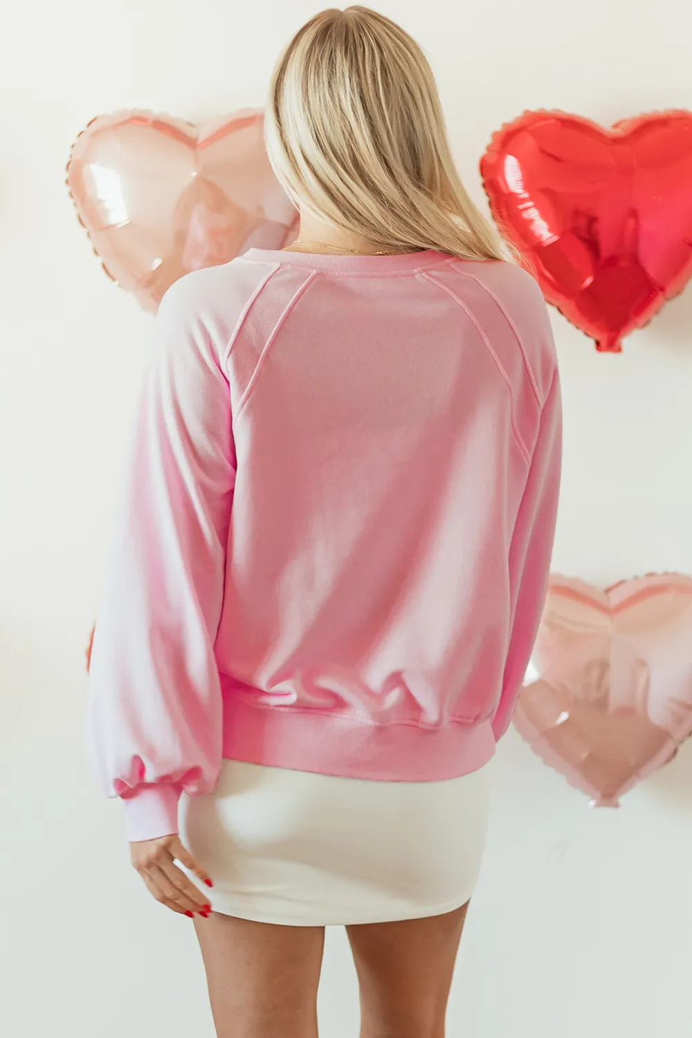 Valentine’s Day HUG AND KISSES Round Neck Sweatshirt, image 2
