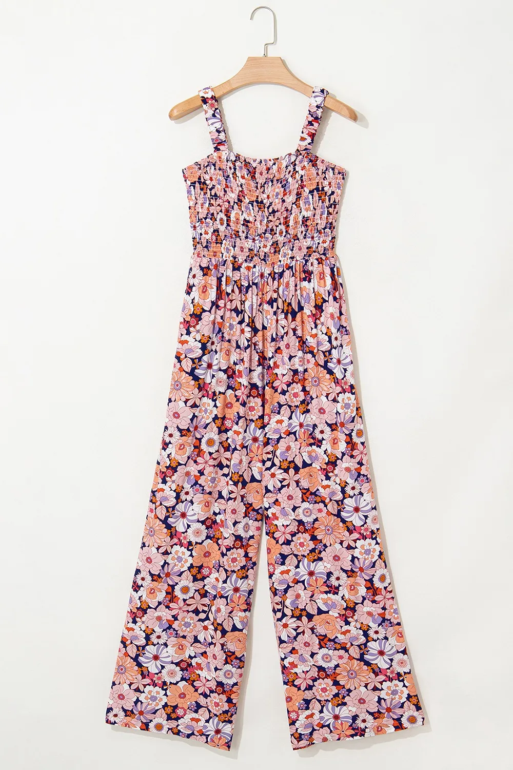 Floral Print Smocked High Waist Square Neck Jumpsuit, image 3