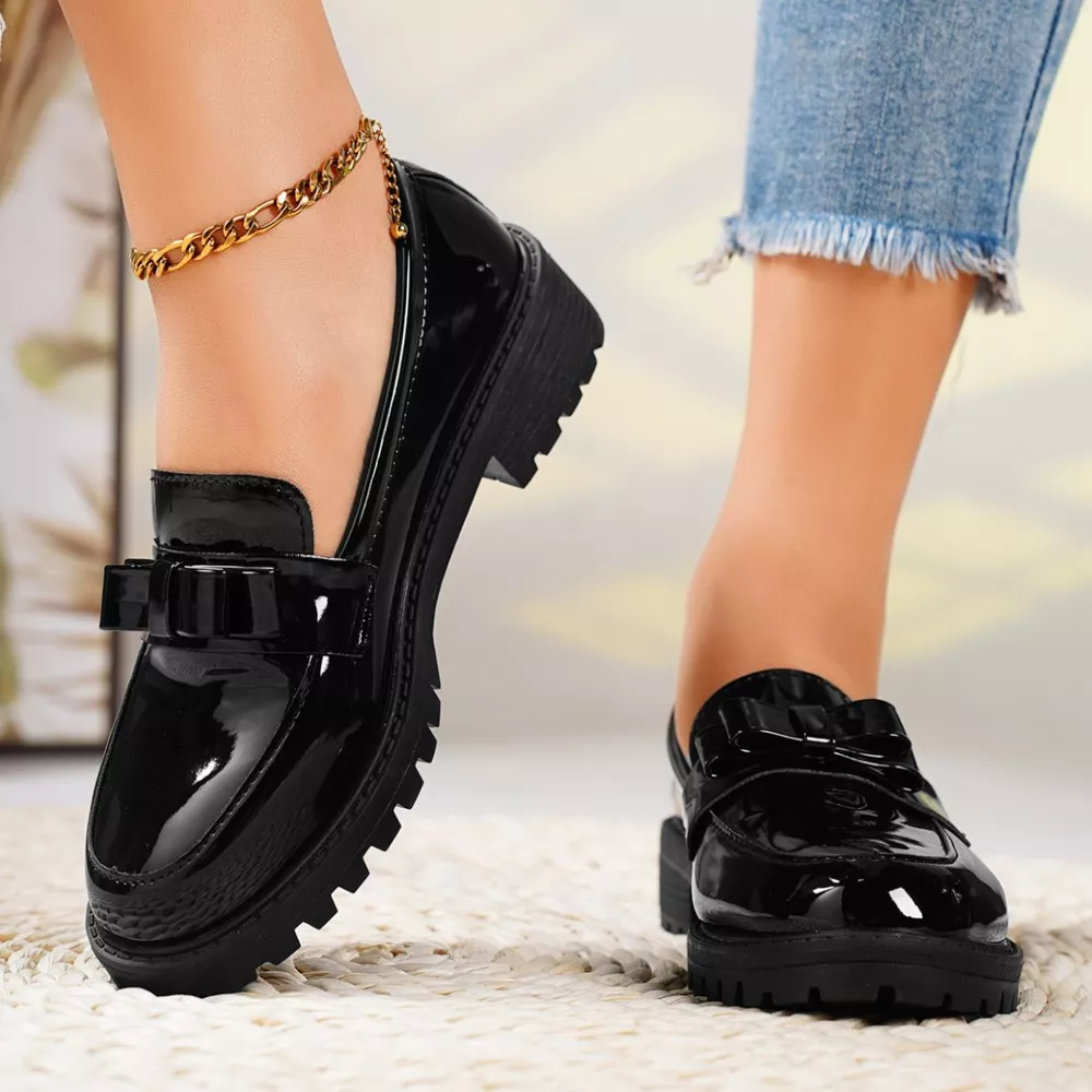Round Toe Bow Loafers, image 3