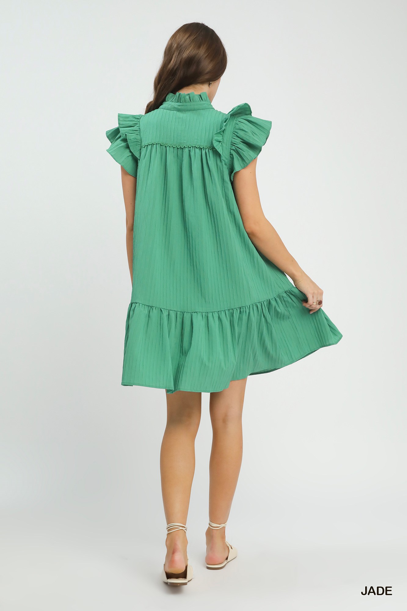 Flutter Sleeve Tiered Dress, image 2