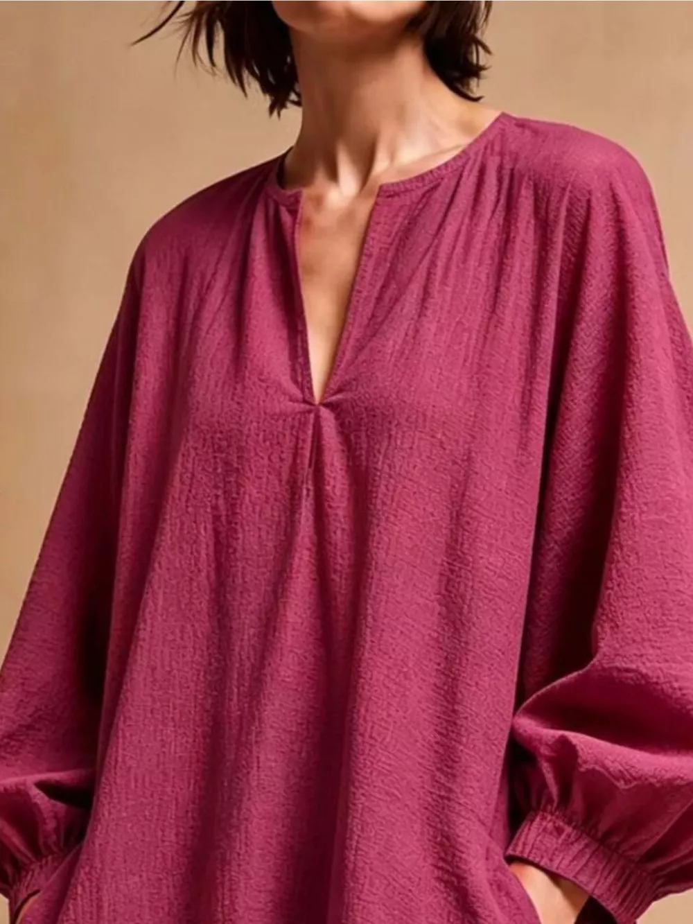 Casual Loose-Fit Balloon Sleeve Mini Dress with Pockets, image 14