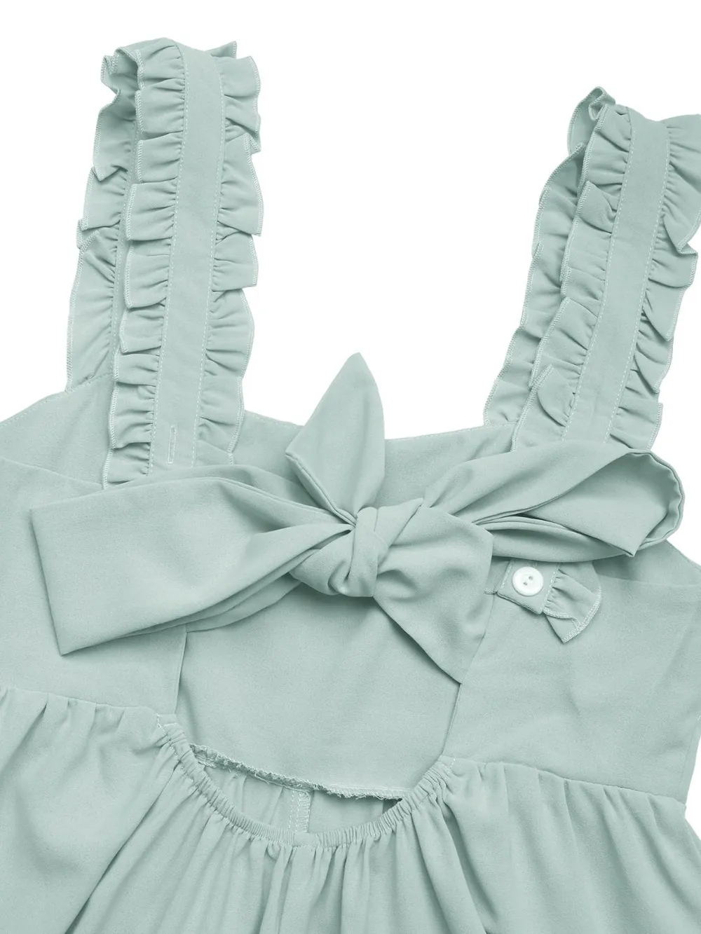 Frill Wide Strap Romper with Pockets, image 2