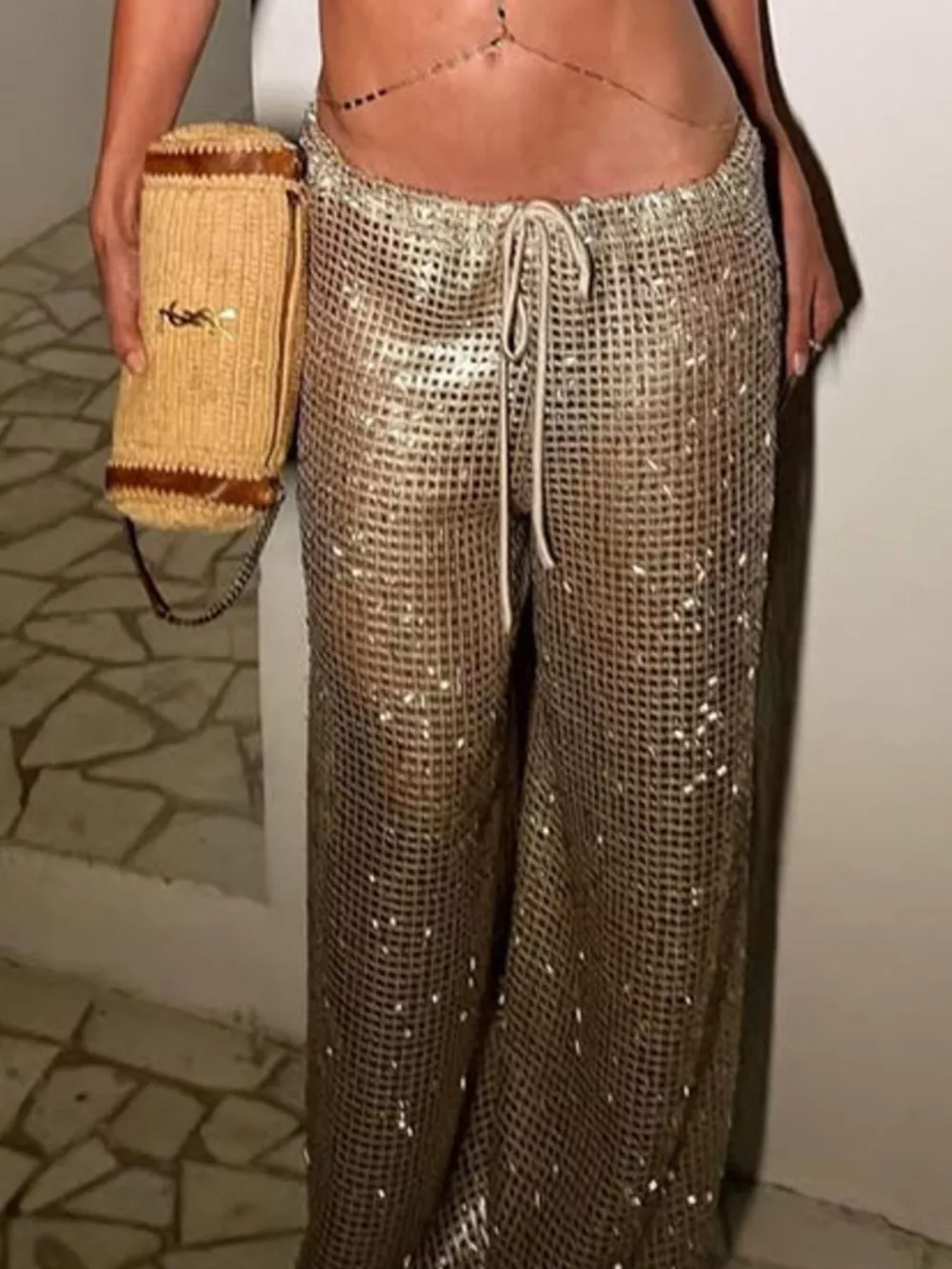 Drawstring Wide Leg Pants, image 3