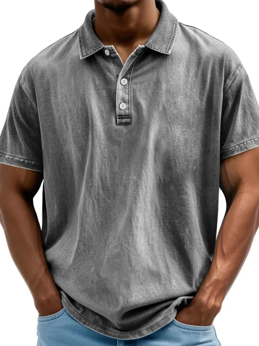 Men's Full Size Collared Neck Short Sleeve Polo Plus Size, image 7