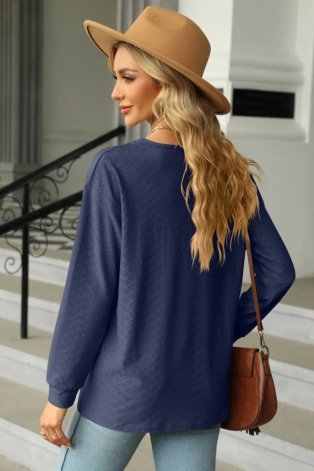 V-Neck Long Sleeve T-Shirt, image 5