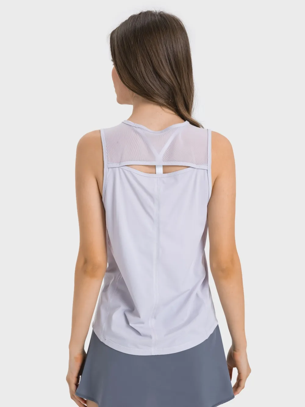 Cutout Back Round Neck Active Tank, image 3