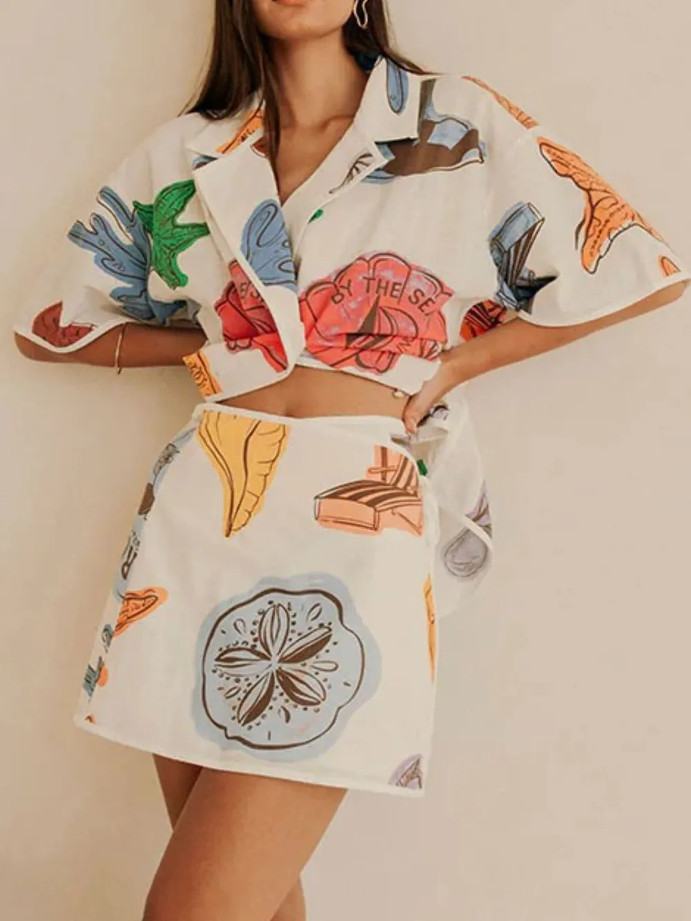 Button Up Short Sleeve Shirt and Shorts Set, image 6
