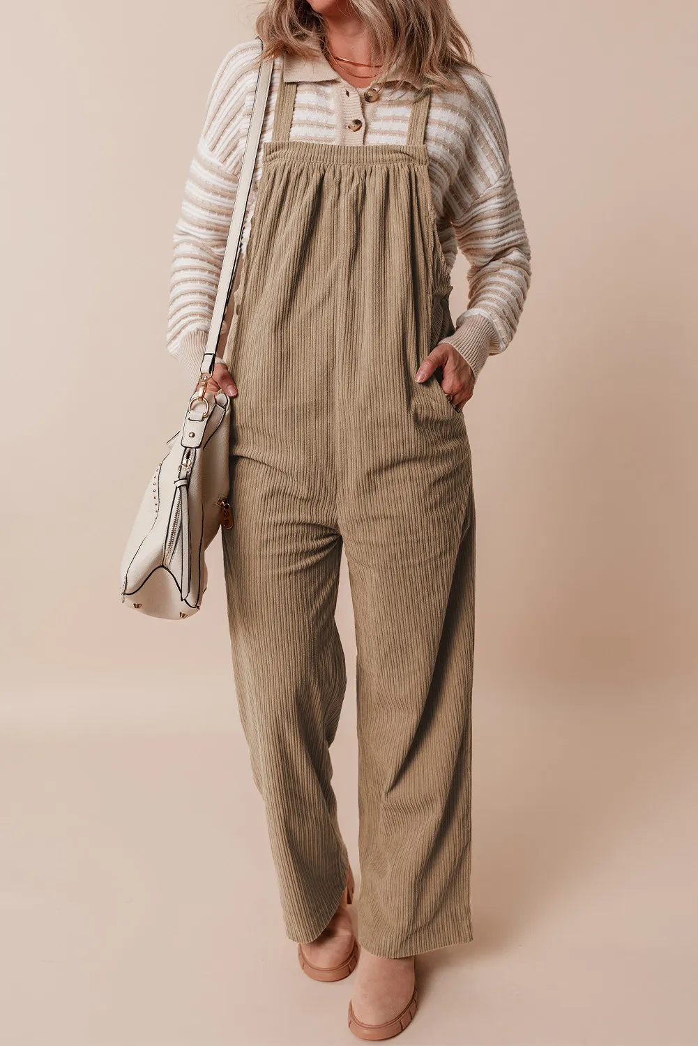 Square Neck Wide Strap Overalls, image 4
