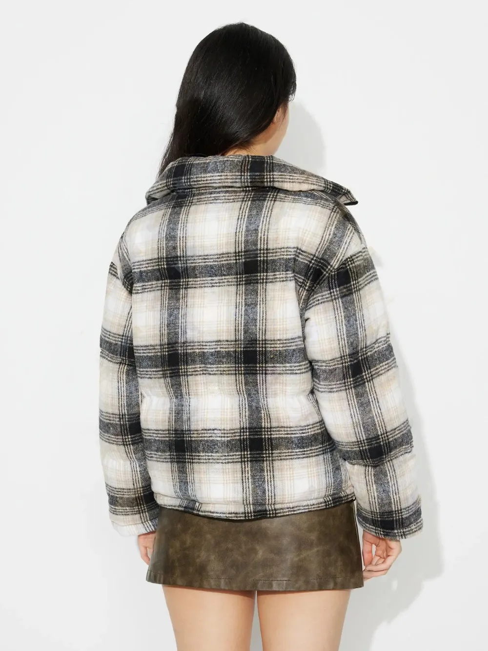 Plaid Zip Up Long Sleeve Jacket, image 2