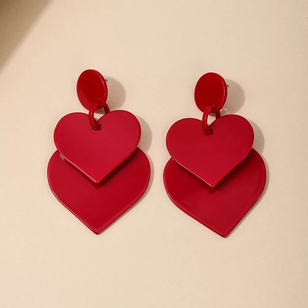 Acrylic Heart Drop Earrings, image 2