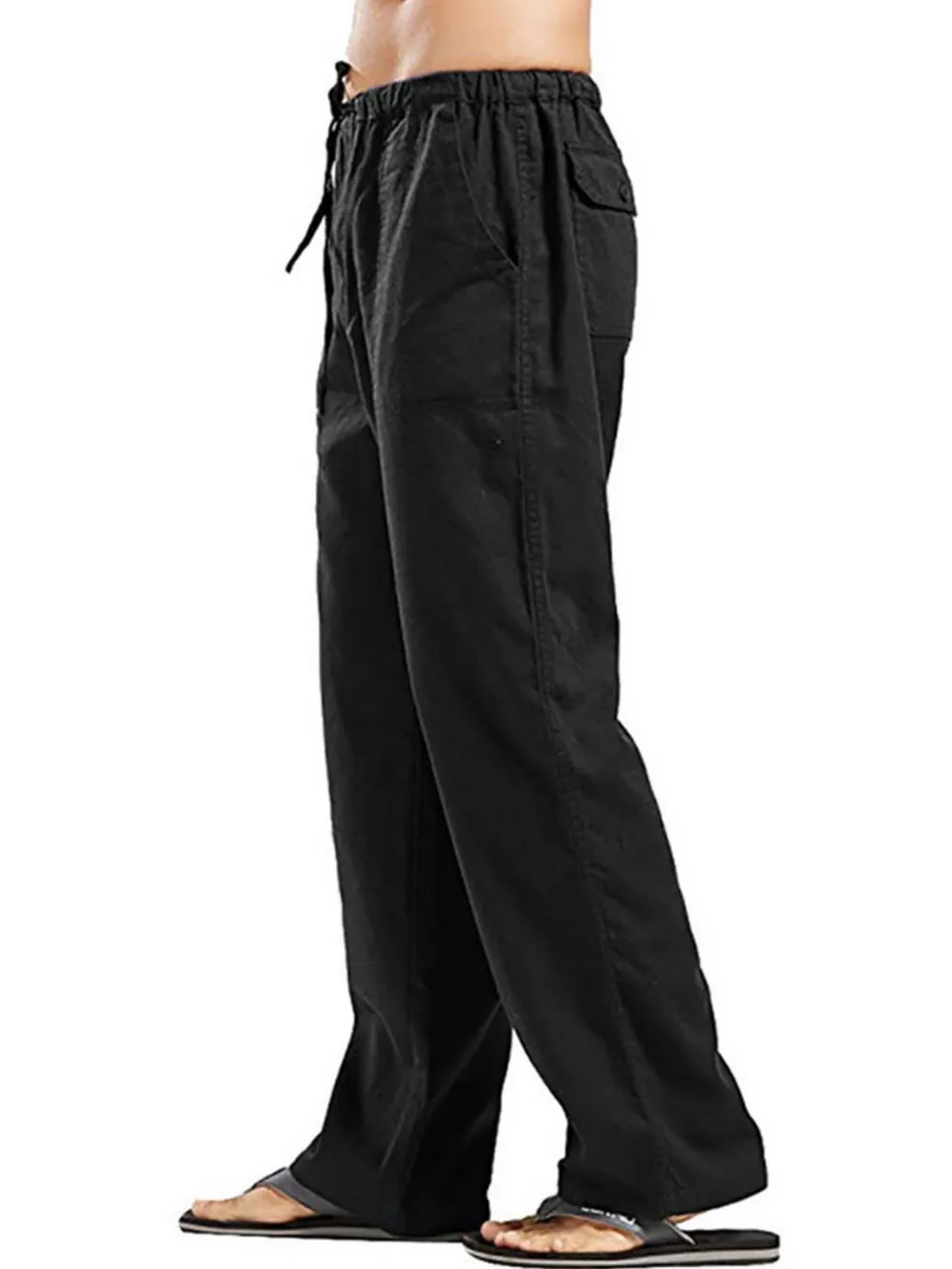 Men's Full Size Drawsting Straight Leg Pants Plus Size, image 7