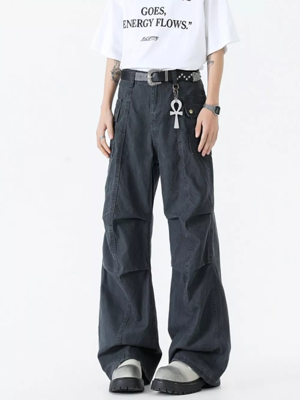 Men's Wide Leg Jeans, image 2