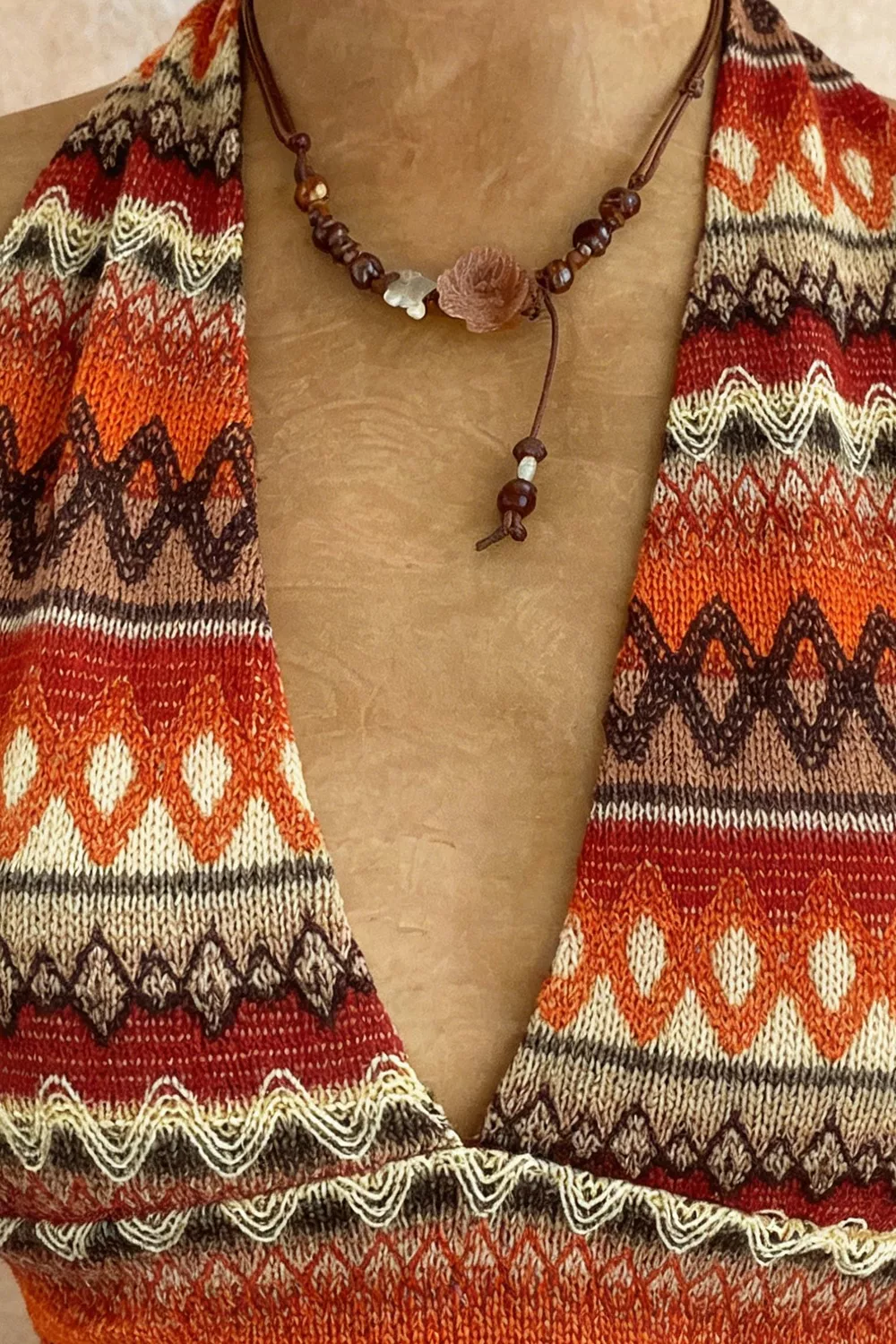 Ethnic Print Halter Neck Cami, image 3
