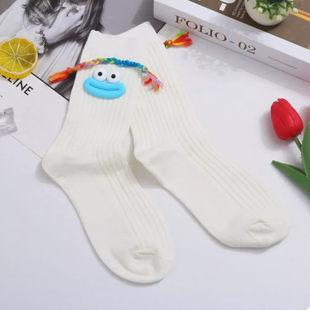 Cartoon Ribbed Knit Crew Socks, image 11