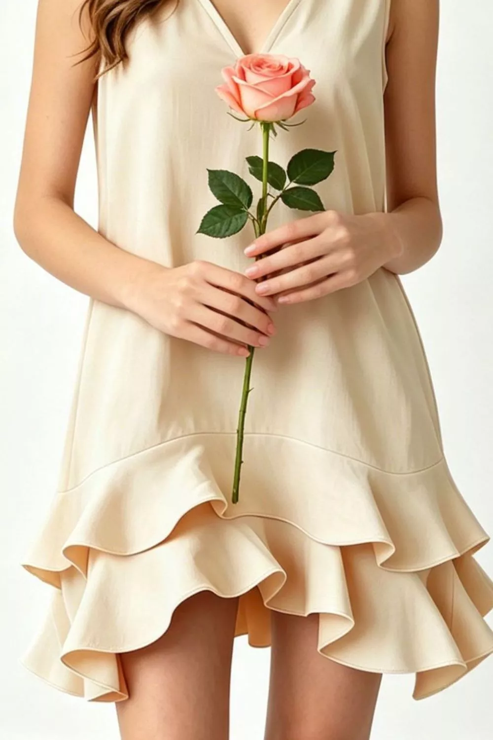 Full Size Sleeveless V-Neck Ruffle Hem Mini Dress Plus Size, image 5