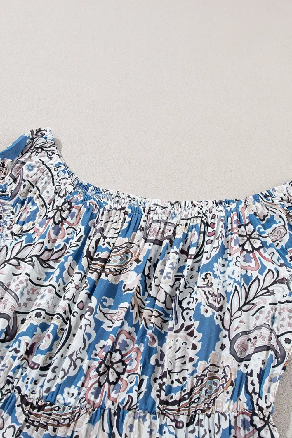 Boho Paisley Print Off Shoulder Maxi Dress, image 2
