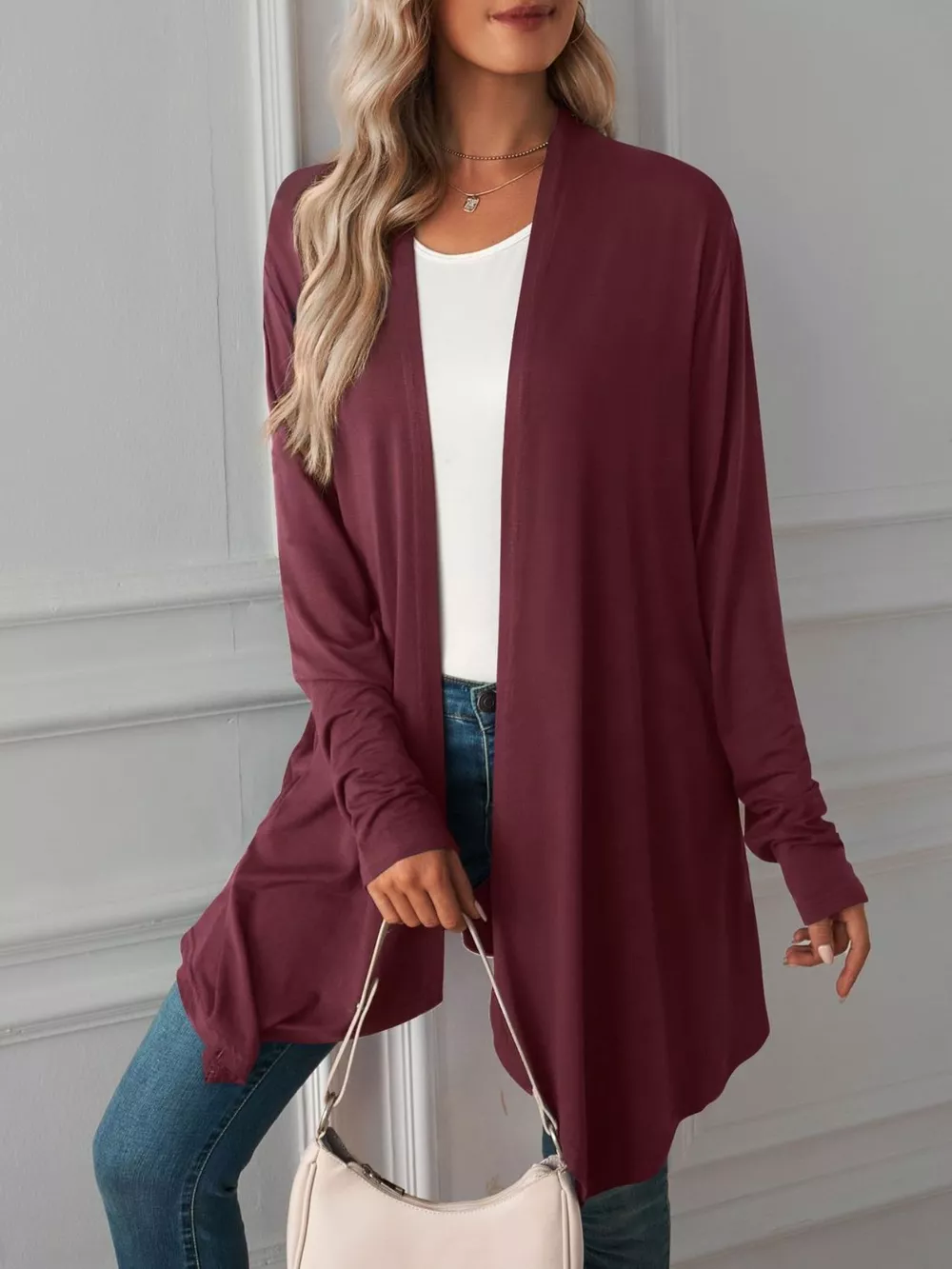 Lightweight Open Front Cardigan, image 15
