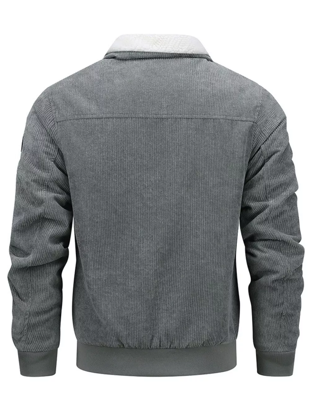 Men's Plus Size Corduroy Sherpa Lined Winter Coat, image 6