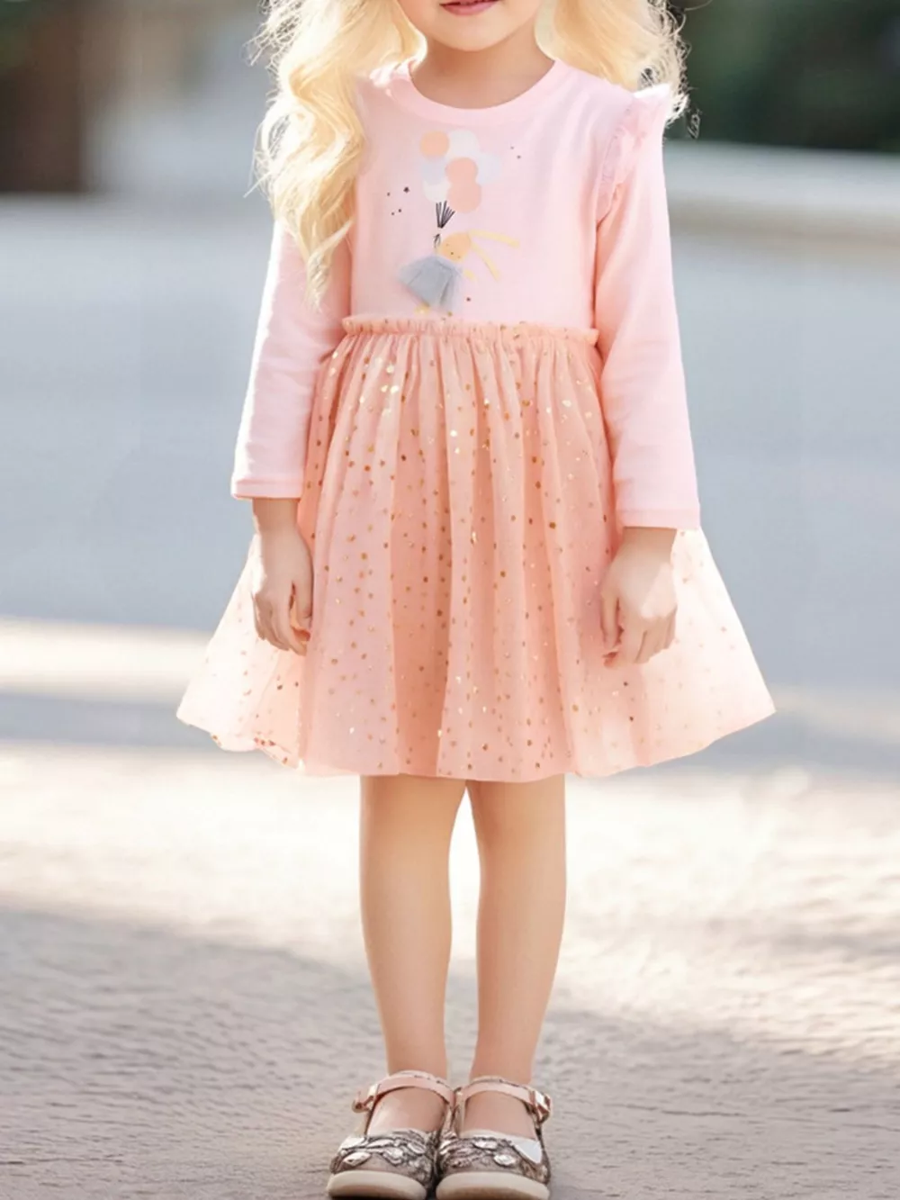 Children's Rabbit Long Sleeve Tulle Dress, image 2