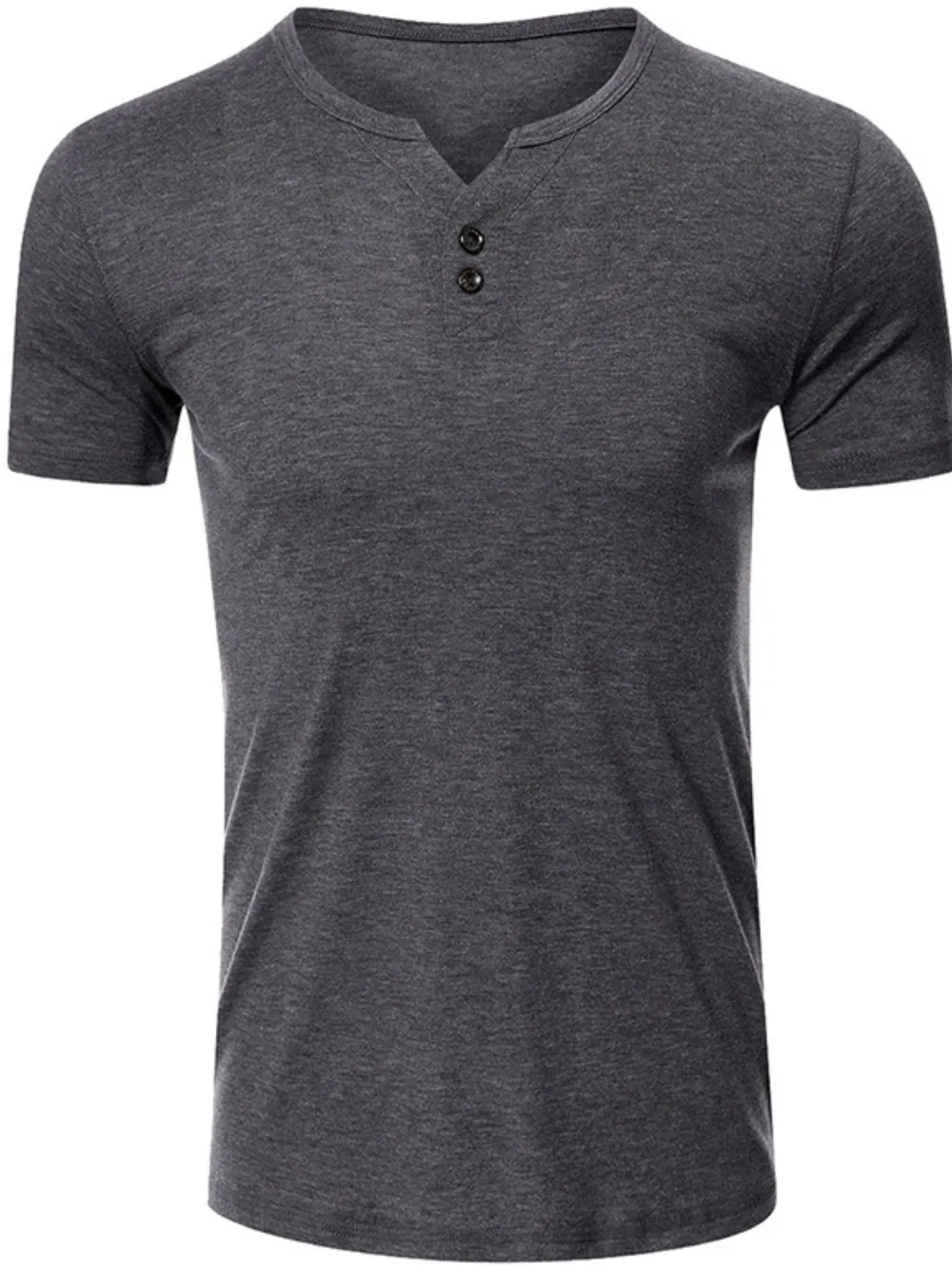 Men's Henley Short Sleeve Polo Top, image 3