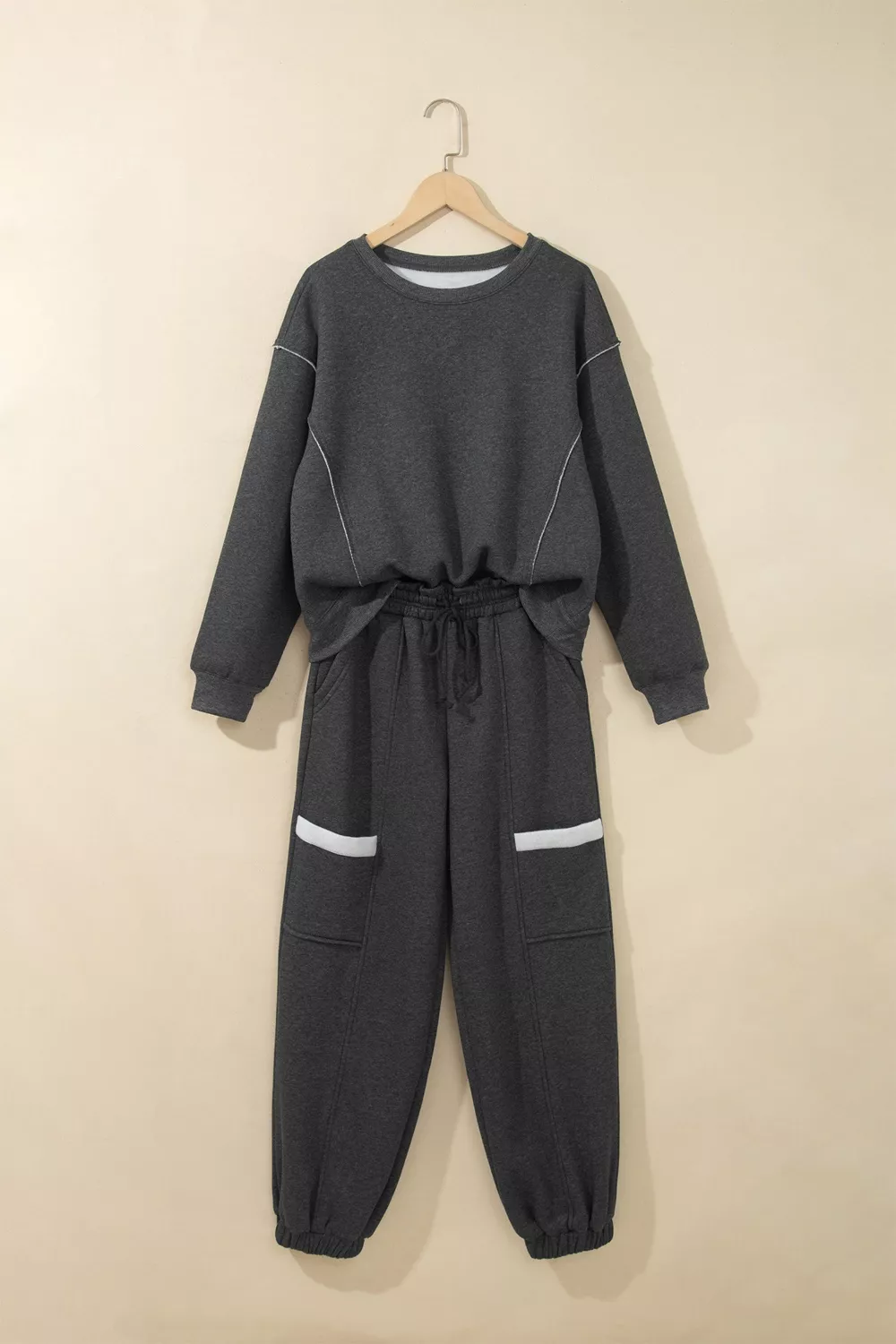 Crew Neck Long Sleeve Top and Joggers Set, image 7