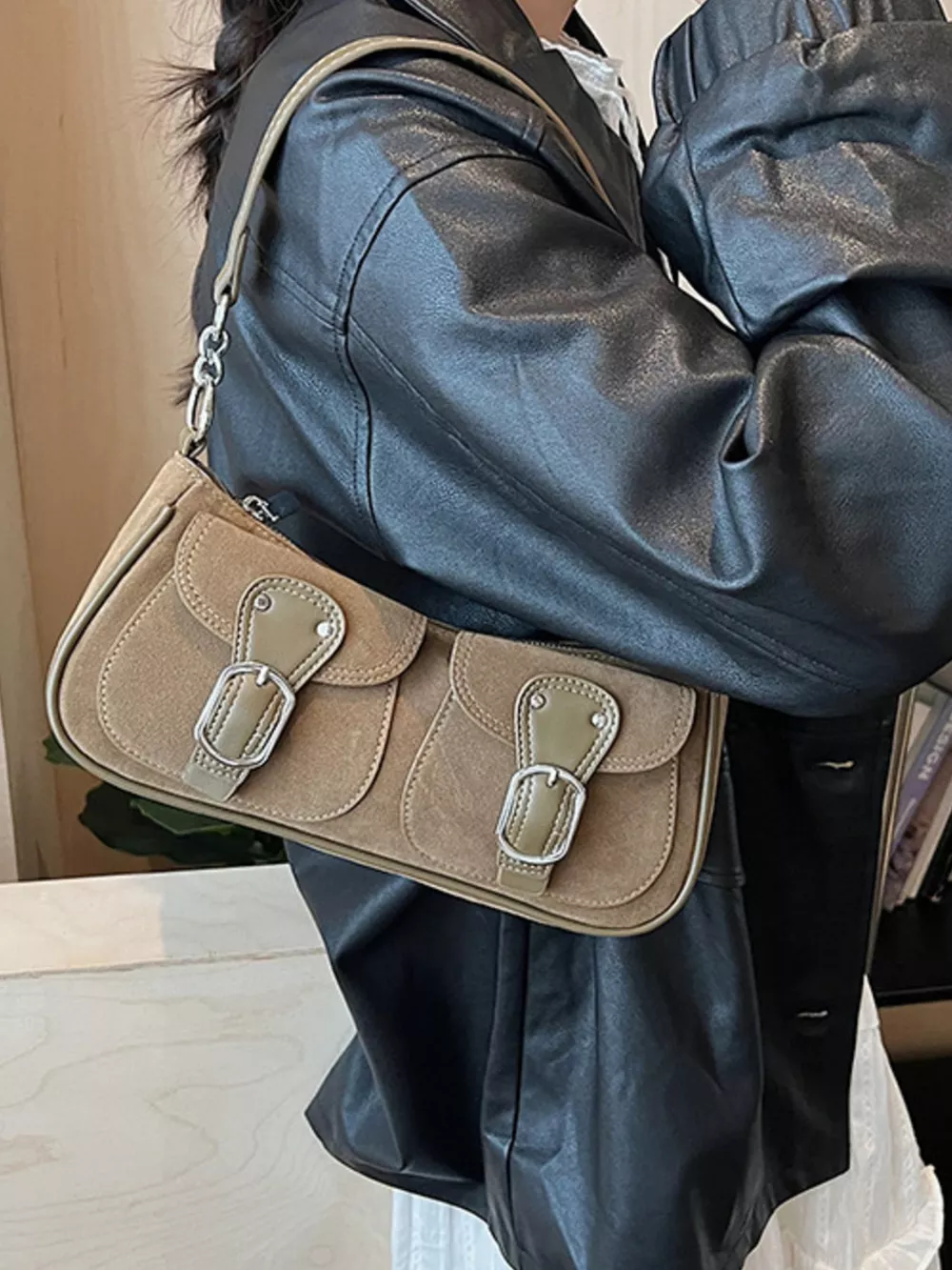 Buckle Decor Shoulder Bag, image 10