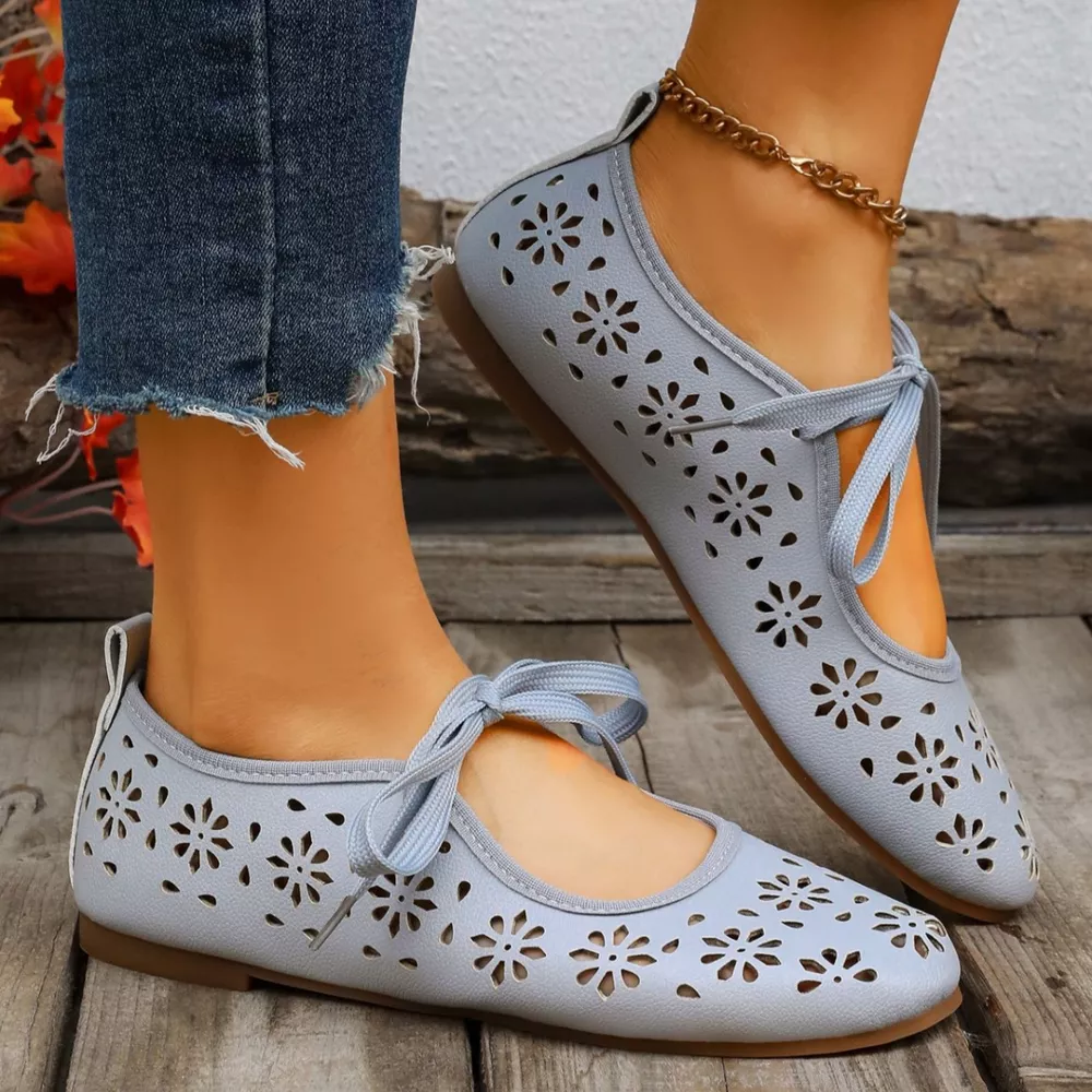 Floral Cutout Tied Slip-Ons, image 10