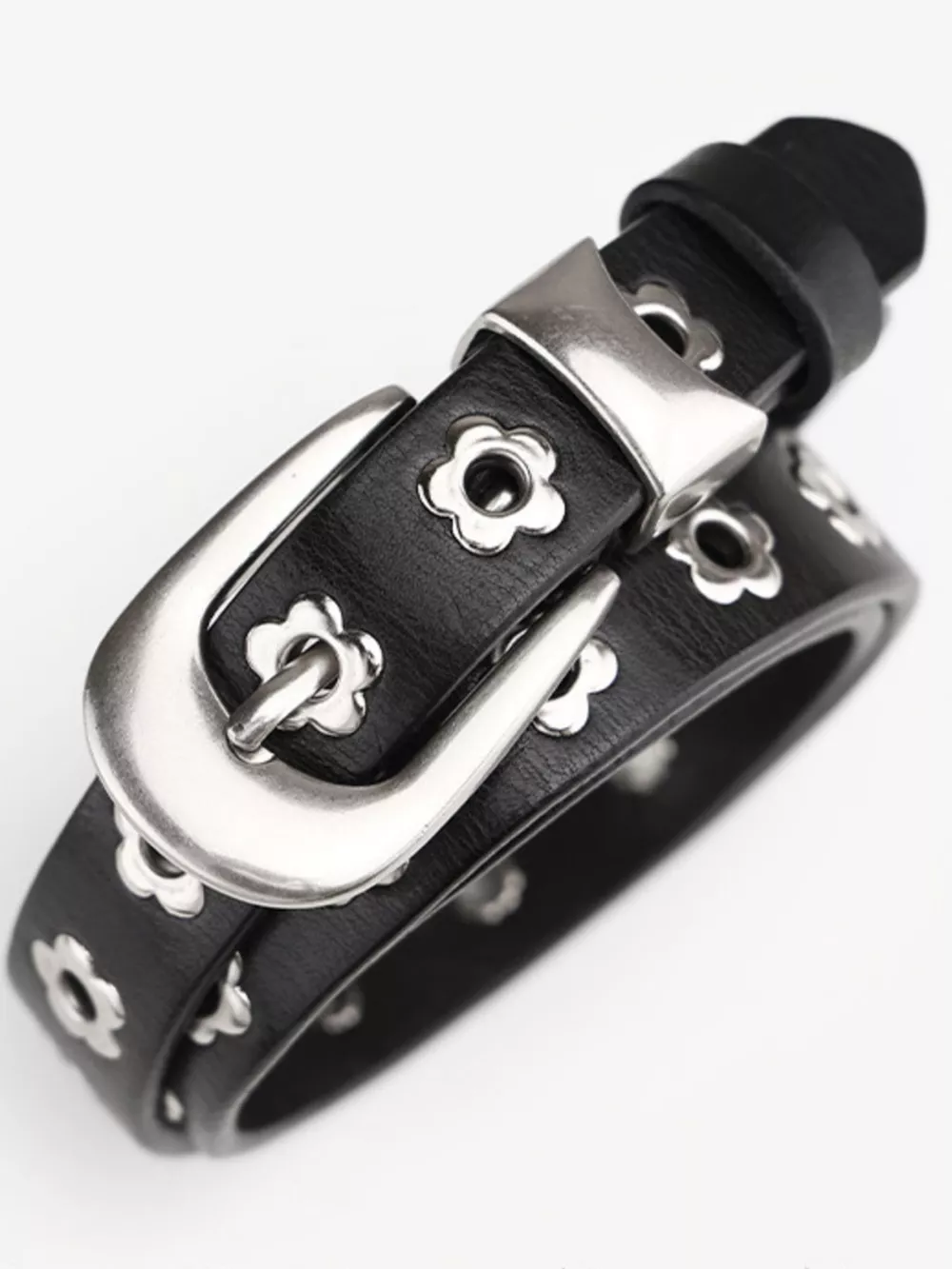 Flower Adjustable Leather Belt