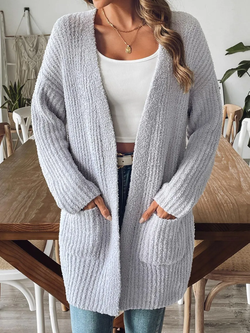 Open Front Long Sleeve Cardigan, image 3