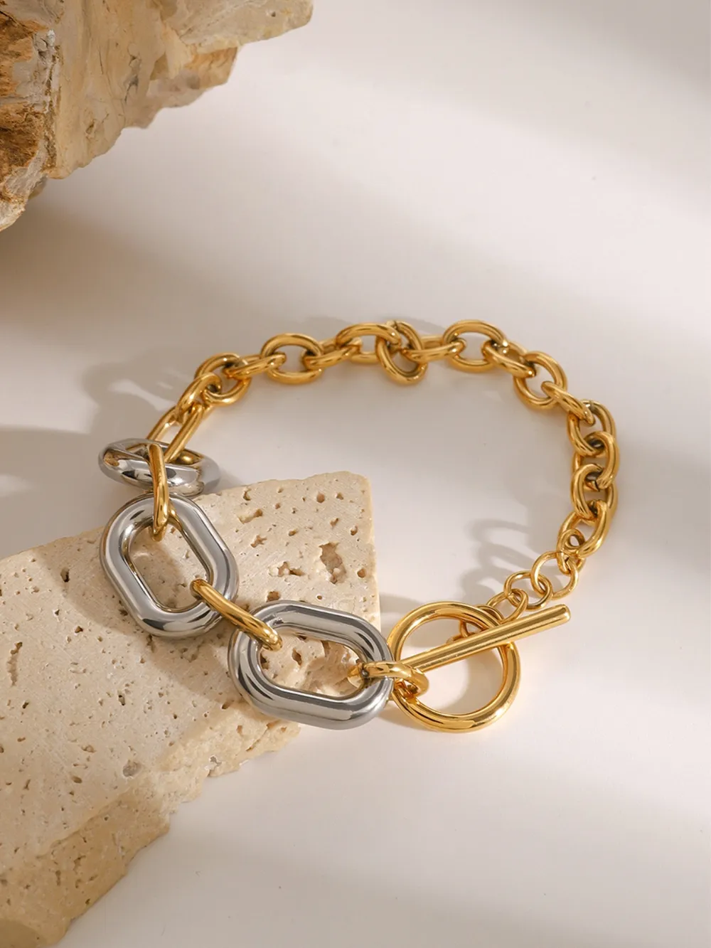 18K Gold-Plated Stainless Steel Chain Bracelet, image 3