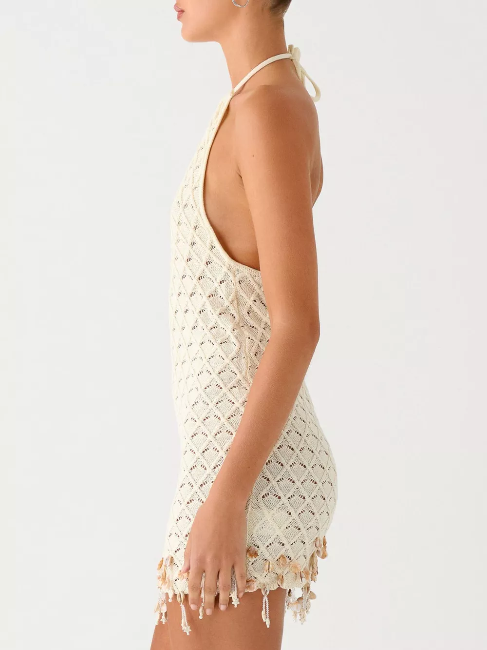 Openwork Halter Neck Mini Dress, image 2