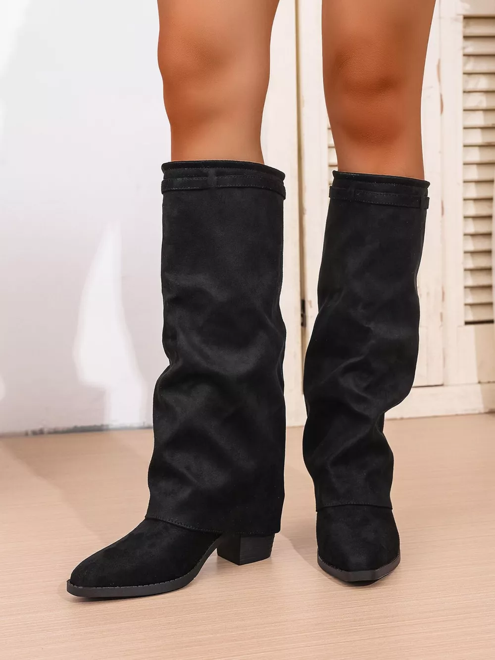 Point Toe Block Heels Boots, image 2
