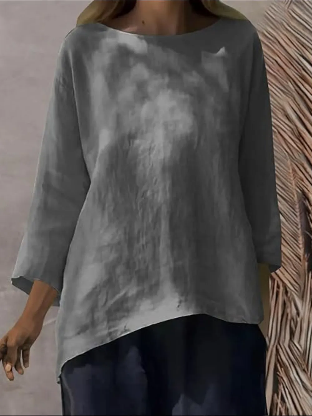 Full Size Round Neck Relaxed Fit Blouse Plus Size, image 20