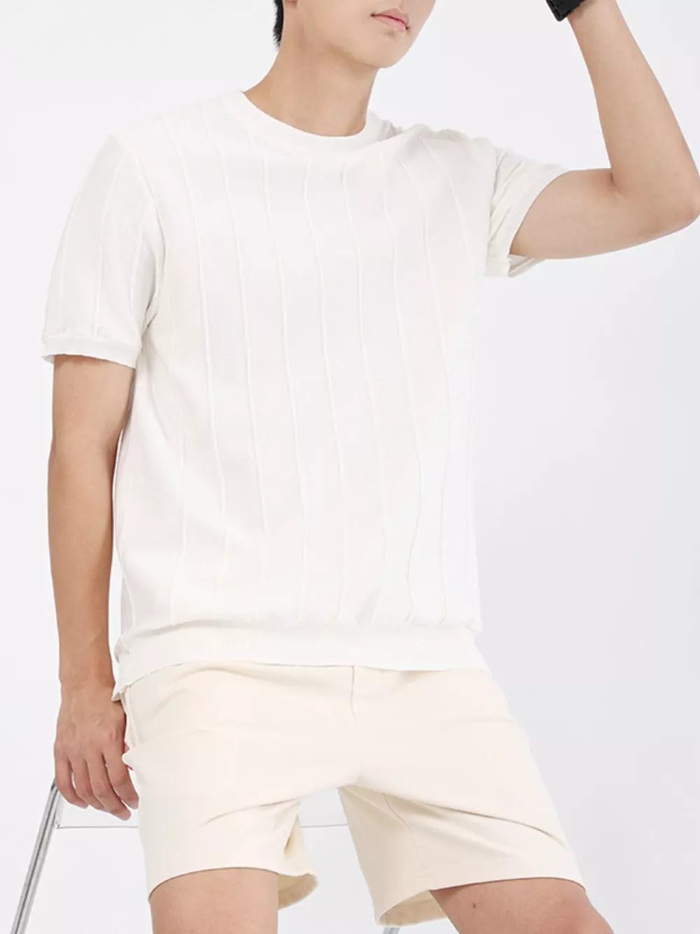 Men's Plus Size Textured Short Sleeve T-Shirt, image 8