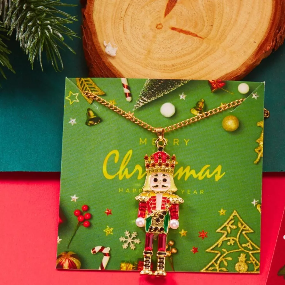 Christmas 18K Gold-Plated Nutcracker Pendant Necklace, image 5