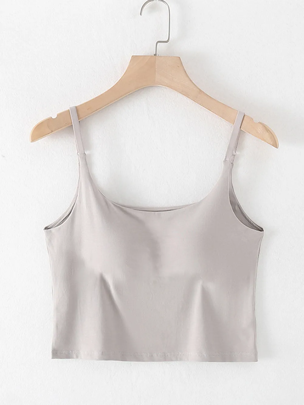 Scoop Neck Cropped Cami with Chest Pads, image 3