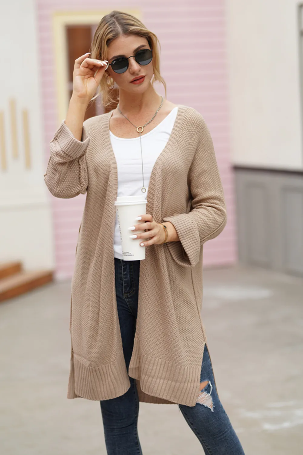 Open Front Long Sleeve Cardigan, image 2